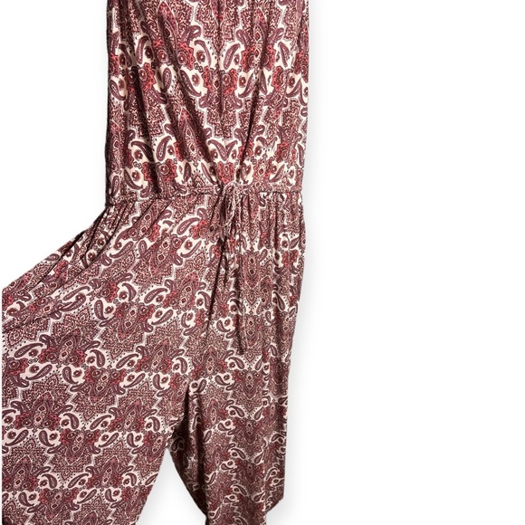 Maurices Plus Size Pink Paisley Tie Waist Jumpsuit size 4X - Picture 6 of 11